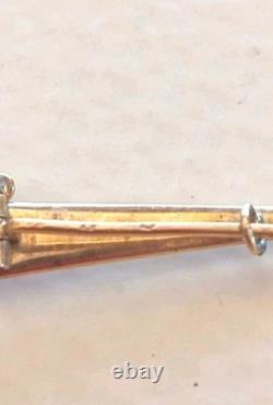 Very Rare Small Corsican Vendetta Knife Gold Mother-of-Pearl Brooch