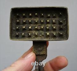 Very Small Wrought Iron And Bronze Waffle Waffle 19th Waffle Forget Mould