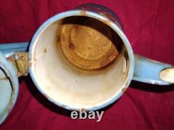 Vintage Enamelled Metal Coffee Pot with Bird Design (Finches) TTB 21 cm