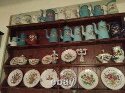 Vintage Enamelled Metal Coffee Pot with Bird Design (Finches) TTB 21 cm