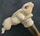 Walking Stick / 19th-century Corkscrew Depicting A Fleeing Hare