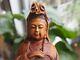 Wooden Carving Antique Buddha Guanyin Statue Sculpture Boxwood