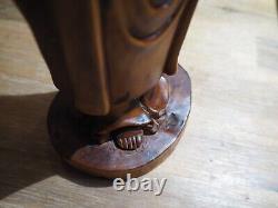 Wooden Carving Antique Buddha Guanyin Statue Sculpture Boxwood