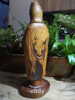 Wooden Carving Antique Buddha Guanyin Statue Sculpture Boxwood