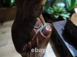 Wooden Carving Antique Buddha Guanyin Statue Sculpture Boxwood