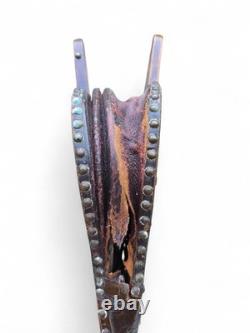 Wooden Chimney Bellows Sculpted in the Likeness of Bacchus Between Two Scrolls