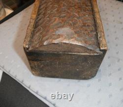 Wooden box with carved Maltese crosses (Folk Art)