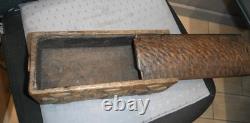 Wooden box with carved Maltese crosses (Folk Art)