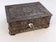 Wrought Iron Box, Antique Coat Of Arms, Heavy Metal Chest With Lock And Key, Gothic Iron Box
