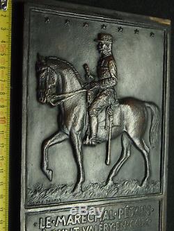 Ww2 Bronze Plate Henri Dropsy Marechal Petain St Valery En Caux 42,5cm