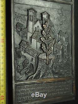 Ww2 Bronze Plate Henri Dropsy Marechal Petain St Valery En Caux 42,5cm