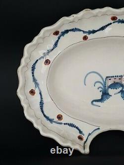 XIX Th S, Old Beard Dish In Faience Decoration Castle