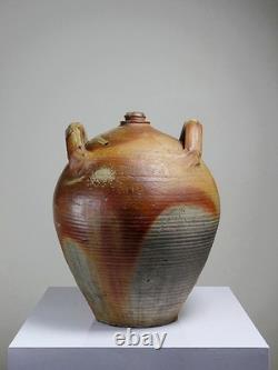 XXL Stoneware Jar from the 19th Century, French Craftsmanship, Puisaye Antique Bottle