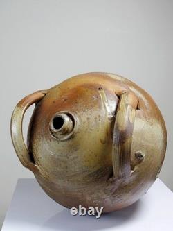 XXL Stoneware Jar from the 19th Century, French Craftsmanship, Puisaye Antique Bottle