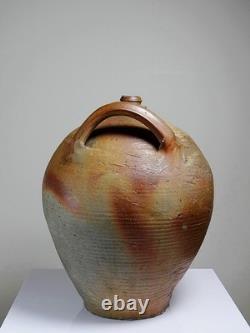 XXL Stoneware Jar from the 19th Century, French Craftsmanship, Puisaye Antique Bottle