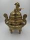 Xxl Tripod Incense Burner In Gilded Bronze Foo Dog, China, Vintage Incense, Fo Dog