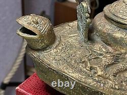 Zoomorphic Bronze Turtle Brazier on Stand from Southeast Asia