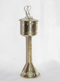 12D4 ANCIENNE LAMPE A HUILE DE BALEINE ANTWERPEN ART POPULAIRE FLANDRE XIX e