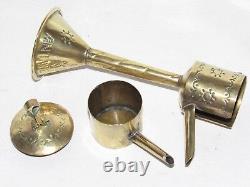 12D4 ANCIENNE LAMPE A HUILE DE BALEINE ANTWERPEN ART POPULAIRE FLANDRE XIX e