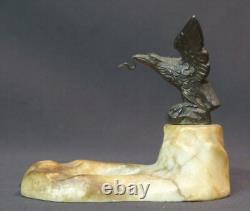 1850 joli porte montre aigle bronze animalier 12cm535g statuette sculpture