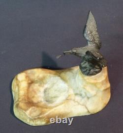 1850 joli porte montre aigle bronze animalier 12cm535g statuette sculpture