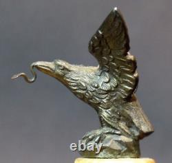 1850 joli porte montre aigle bronze animalier 12cm535g statuette sculpture