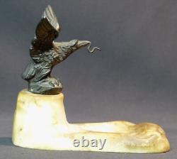 1850 joli porte montre aigle bronze animalier 12cm535g statuette sculpture