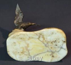 1850 joli porte montre aigle bronze animalier 12cm535g statuette sculpture