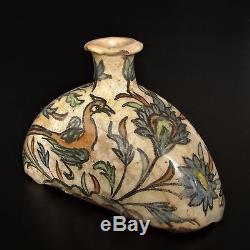 19th C Céramique Persan Faïence Qajar Poterie Persian Vase Islamique Iznik Kajar