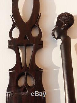 2 Objets d'Art populaire Africain en bois exotique / Artisanat / Art tribal