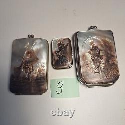 3 ETUIS à cigarettes en nacre (RARE PETIT) 19e siècle, Mother of Pearl, LOT 9