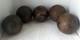5 Boules De P&eacute;tanque Lyonnaises Clout&eacute;es Dont 1 Avec N&deg;2 Art Populaire
