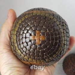 5 Boules de Pétanque Lyonnaises Cloutées dont 1 AVEC N°2 Art Populaire