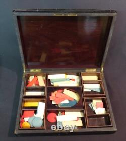 AA 1860 napoléon III boite à jeux Coffret ancien précieux bois marqueterie Loupe