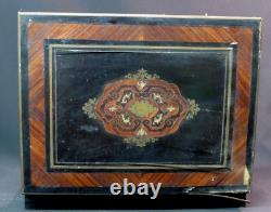 AA 1860 napoléon III boite à jeux Coffret ancien précieux bois marqueterie Loupe