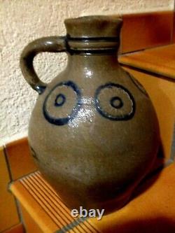 ALSACE ART POPULAIRE RARE CRUCHE GRAVEE POTERIE GRES AU SEL SAVERNE XVIIIème