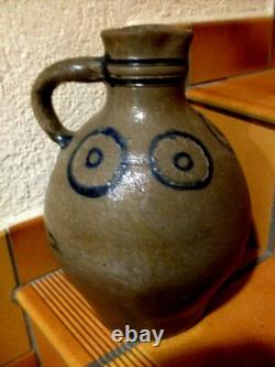 ALSACE ART POPULAIRE RARE CRUCHE GRAVEE POTERIE GRES AU SEL SAVERNE XVIIIème