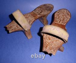 ANCIENNES KABKAB SANDALES DE HAMMAM EN BOIS olivier TURQUIE SYRIE wooden slipper