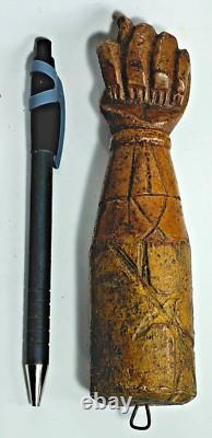 ANCIENNE GRANDE MANU FICA MANO FIGA en BOIS SCULPTÉ AMULETTE MAIN ITALIE XVIIIè