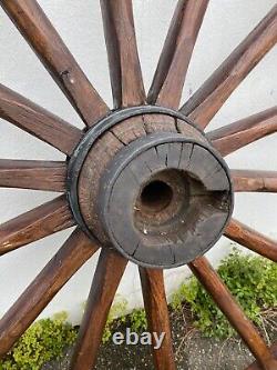 ANCIENNE ROUE DE CHARRETTE EN BOIS DEBUT XXeme ART POPULAIRE