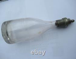 ANCIEN BIBERON verre soufflé ETAIN fêlé XIX eme ART POPULAIRE FEEDING BOTTLE
