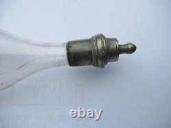 ANCIEN BIBERON verre soufflé ETAIN fêlé XIX eme ART POPULAIRE FEEDING BOTTLE