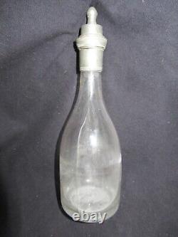 ANCIEN BIBERON verre soufflé ETAIN fêlé XIX eme ART POPULAIRE FEEDING BOTTLE