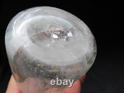 ANCIEN BIBERON verre soufflé ETAIN fêlé XIX eme ART POPULAIRE FEEDING BOTTLE