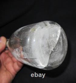 ANCIEN BIBERON verre soufflé ETAIN fêlé XIX eme ART POPULAIRE FEEDING BOTTLE