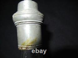 ANCIEN BIBERON verre soufflé ETAIN fêlé XIX eme ART POPULAIRE FEEDING BOTTLE