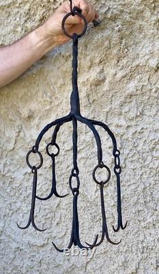 ANCIEN Cherche puits fer forgé Wrought Iron Well hook Finder Rampino ANTIQUE