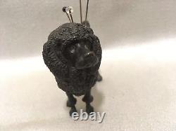 ANCIEN ESSUIE PLUME en bronze chien caniche écriture bureau wipe pen