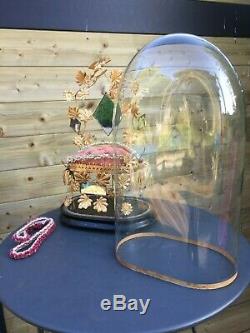 ANCIEN GLOBE DE MARIÉE XIXEME avec sa garniture intérieure Hauteur totale 48 cm