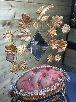 ANCIEN GLOBE DE MARIÉE XIXEME avec sa garniture intérieure Hauteur totale 48 cm